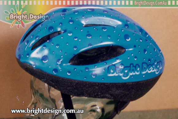 LH660 Helmet with Water Bubble Design Custom Airbrushed by Bright Design Airbrush Studio www