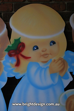 9-80 TD-07 UC6 Angels Christmas Cut Out on the front Roof of Home Christmas Display in Bendigo