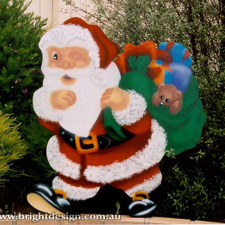 2- S-03 f Winking Santa  Outside Christmas Display Custom Airbrushed by Bright Design Airbrush Studio