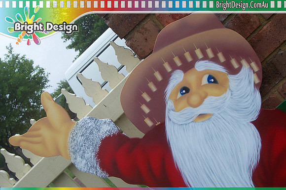 1- SS-13 UC1 wm Swaggie Santa Sleigh Home Garden and Roof Outdoor Christmas Decoration