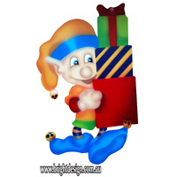 4- E-06 Stack of Presents Elf Outdoor Christmas Decoration for Your Christmas Display at home or shop