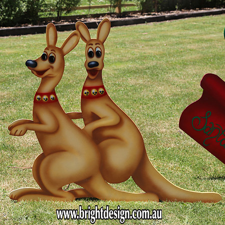 1- SS-15 f www Australian Kangaroo  Outdoor Christmas Cut Out Decoration goes with Australian Swaggie