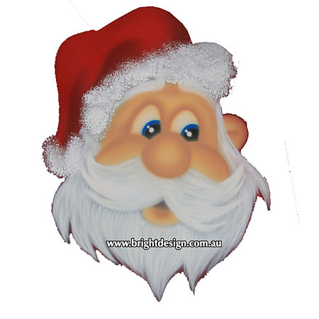 2- S-70 z e Bow Santa Face Outdoor Christmas Display Personalised by Bright Design Airbrush Studio