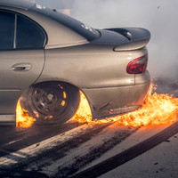 Skid City Day 4 @ Swan Hill Sept 2023 (12776) H8TER BURNOUT HEATH MADGWICK FIRE