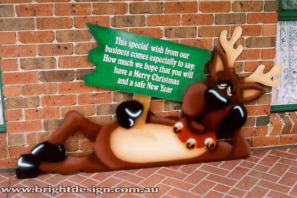 3- R-16 Lazy Reindeer Business Signage Outside Christmas Decoration