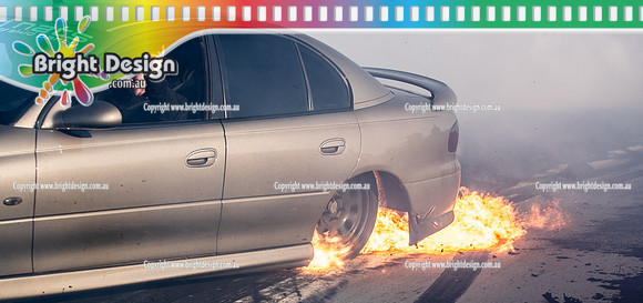 Skid City Day 4 @ Swan Hill Sept 2023 (12773) H8TER BURNOUT HEATH MADGWICK FIRE