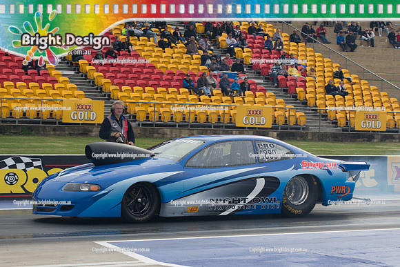 X-Champs @ Sydney Dragway SAT 3 May 2014  (4593)  Richard Caval BLUE DODGE PRO STOCK 4883 NIGHT OWL LIMOUSINE HIRE