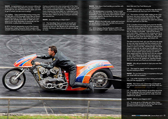 WARR Magazine Issue 3 - p24-25 Les Holden  NitroMojo Drag Racing