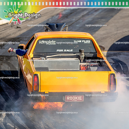 SMDC 9 2024 Street Machine Drag Challenge 9 BDMP7652 ROOKIE RODS OUT FIRE BURNOUT