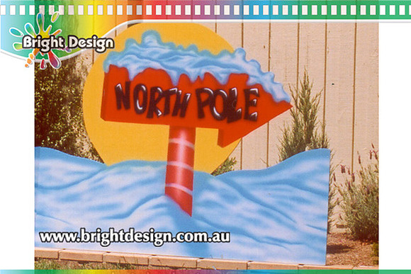 10-30 M-05 wm North Pole Sign with Snow Outdoor Christmas Display personalised Christmas Cut Out