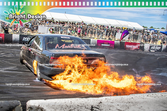 AAA Summernats 38 Day 2 Friday 9 Jan 2026 BDMP4303 NORTICIA BURNOUT FIRE