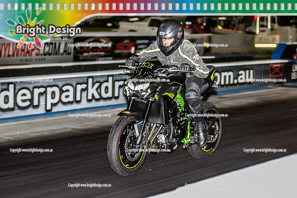 Fast Friday @ Calder Park Drag Racing Friday 18 November 2022  (138019)  BIKE 2N90M GRN BLK