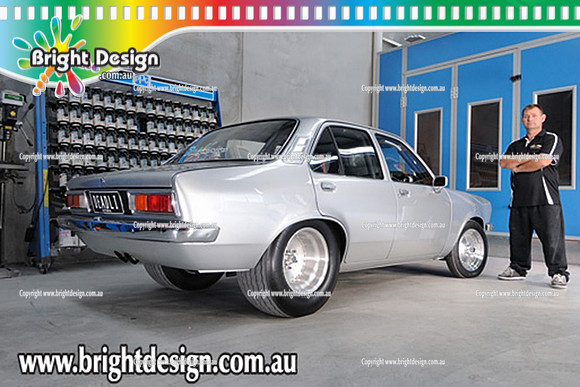 LA  Holden Gemini n Spray Booth at Pakenham Panel Shop by Bright Design Custom Body n Paint shop
