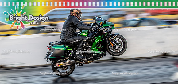 Roll Racing @ Calder Park Drag Racing Friday 10 February 2023  (144747)-2  BIKE GREEN LKY13