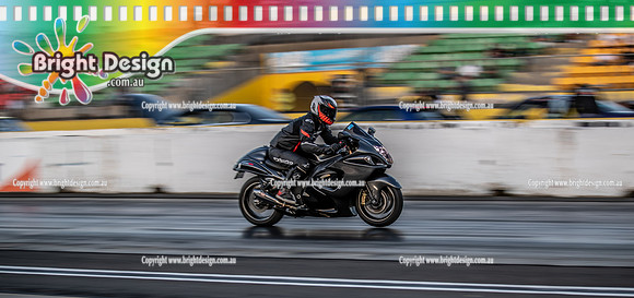 Roll Racing @ Calder Park Drag Racing Friday 10 February 2023  (144735)  BIKE BLACK 190VH