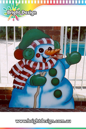 6-15 SM-03 WMPW Waving Snowman Custome Airbrushed Outdoor Christmas Display