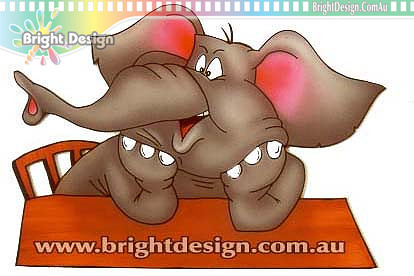 l100 Elephant Cartoon Cut Out Custom Airbrushing by Bright Design Airbrush Studio