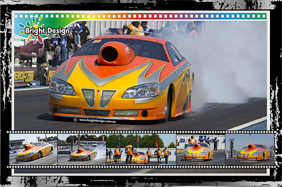 HUGO RACE GLIDES 20X30 Bright Design Multi Image Artwork - white Splater Design