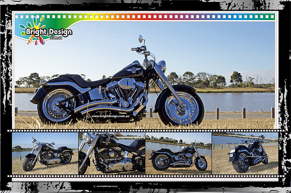 Bike v2 Jay & Donna Bright Design Multi Image Artwork - White Splater Design