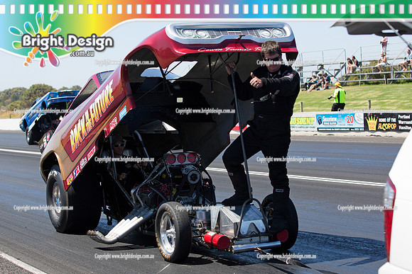 Areoflow Nitro Funny Cars @ Portland 1 Feb 2014  (1073)  BACK TO THE FUTURE CROWD