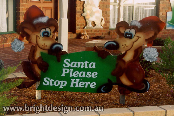 5-A-06 Please Stop Here Mice Ouside Home Garden and Roof Christmas Decorations by Bright Design