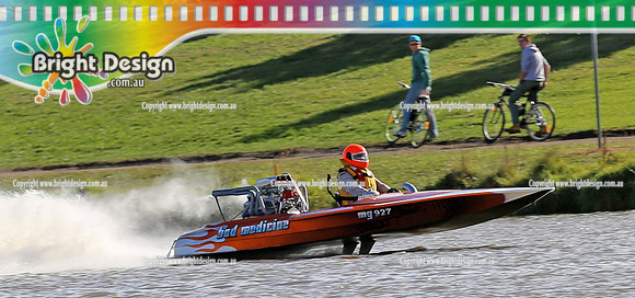 Victorian Drag Boat Club 6 sec Hydro Shoot Out Club Race Day 19 April 2013 Bright Design  (1940) 2  BAD MEDICINE