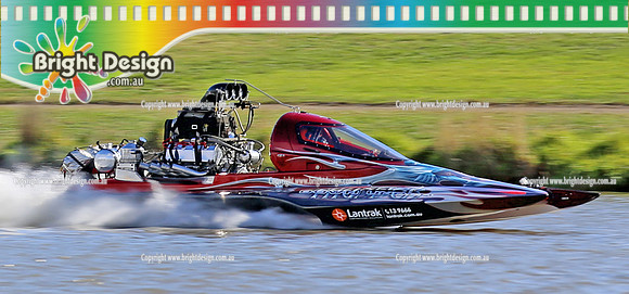 Victorian Drag Boat Club 6 sec Hydro Shoot Out Club Race Day 19 April 2013 Bright Design  (1450)a  THUNDER DOWN UNDER