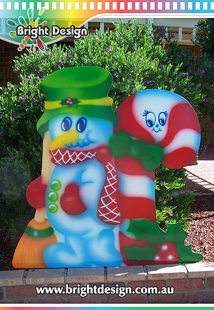 6-10 SM-02 WMP Candy Cane Snowman Outdoor Christmas Decoration for Commercial n Home Christmas Displays