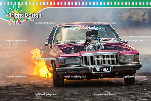 Ultimate Burnout Challenge UBC#7 @ Avalon  22 Feb 2015  (3246)  SMOKINU FIRE Bright Design Promo Sticker FIRE SKID