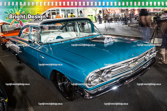 MOSC Melbourne Old School Cruisers @ Moorabbin  FRI 2 October 2015  (3026)  BLUE 63 CHEV