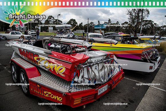 Kingpin Kuztums Are you vegas enough @ Sandown Park Hotel  26 July 2015  (1095)  PANIC ZONE EXOTIC CUSTOMS BOAT