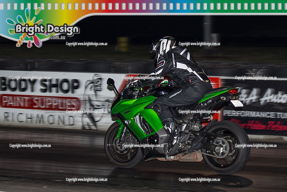 Fast Friday @ Calder Park Drag Racing  FRIDAY 10 Feb 2017   (77249)  2 1I9ZX GREEN NINJA BIKE 2017 TBC