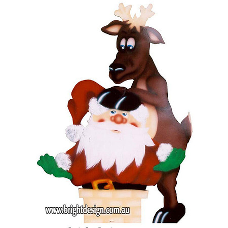 2- S-11 B Squeezing Santa Outdoor Christmas Decorations Handmade for Home Christmas Display