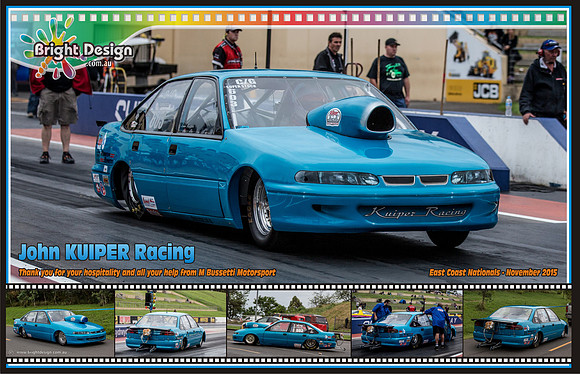 JOHN KUIPER RACING  v10 BLUE COMMA V2 Bright Design 20x30 Mutli Image Photographic Artwork - Traditonal Design