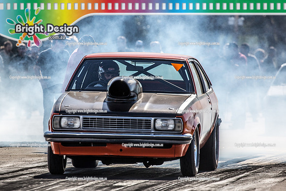 Holden Powered Nationals Drag Racing @ Heathcote Sat 6 May 2017 (4655)  ORANGE UC TORANA CHRIS DINOS