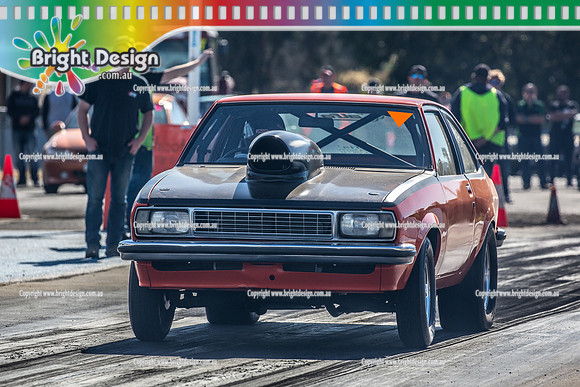 Holden Powered Nationals Drag Racing @ Heathcote Sat 6 May 2017 (4656)  ORANGE UC TORANA CHRIS DINOS