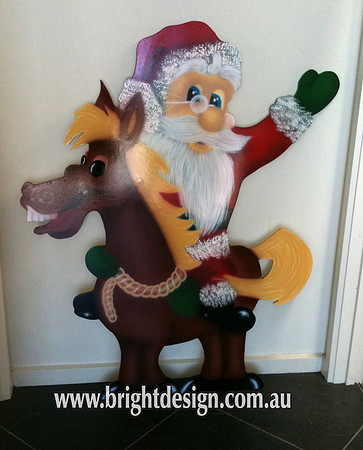 2- S-15 B Santa on Horse 2 Outdoor Christmas Display