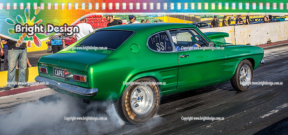 Fast Friday @ Calder Park Drag Racing Friday 9 February 2018  (100511)-2  CAPRI GREEN