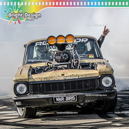 Skid City Day 1 @ Swan Hill April 2023 (2228)  WARBIRD BURNOUT  HEATH WADDINTON