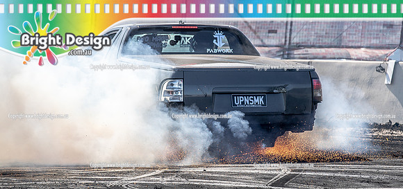 Skid City Day 2 @ Swan Hill April 2023 (5534)  UPNSMK BURNOUT BRAD McGIBBON
