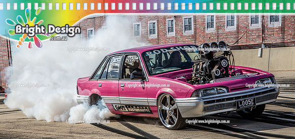 Skid City Day 1 @ Swan Hill April 2023 (1226)-2  LOO5E BURNOUT RUSSELL HARRIS