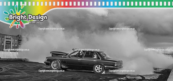 Skid City Day 3 @ Swan Hill May 2023 (7237)-2  B&W DRSTEVE BURNOUT DUTCHY