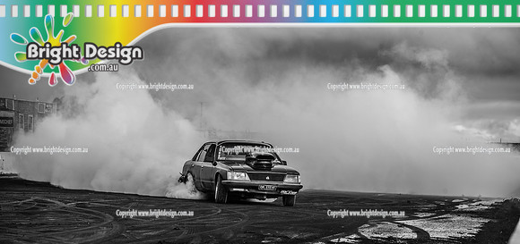Skid City Day 3 @ Swan Hill May 2023 (7228)-2  B&W DRSTEVE BURNOUT DUTCHY