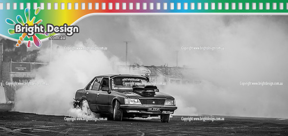 Skid City Day 3 @ Swan Hill May 2023 (7223)-2  B&W DRSTEVE BURNOUT DUTCHY