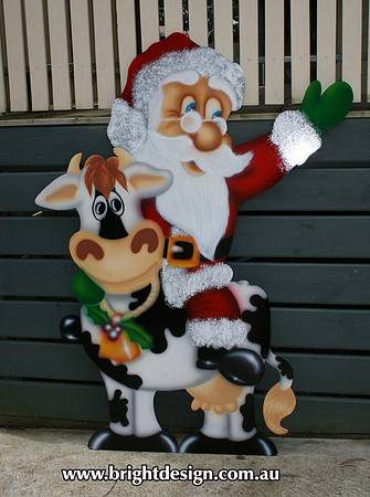 2- S-12 Santa Cow (1) Outdoor Christmas Cut Outs and Decorations