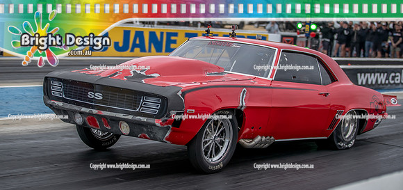 Street Outlaws NPK No Prep Kings vs Australia @ Calder D2 19 March 2023 (148529)-2 RYAN MARTIN FIREBALL CAMARO