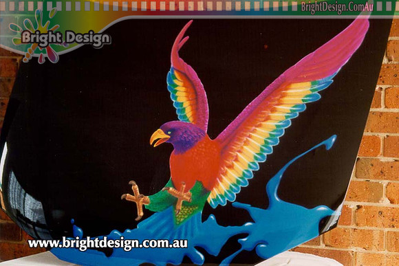 LA Award Winning Automotive Bonnet Eagle Custom Airbrushed by Bright Design Airbrush Studio