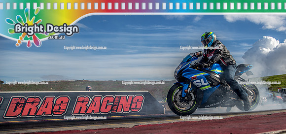 Sunday Funday @ Calder Park Drag Racing Sunday 16 June 2019 (120105)   SUZUKI BLUE GSXR  BIKE