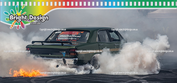 Summernats 29 SATURDAY 8 Jan 16  BDMP5518  OBNXYS FIRE BURNOUT