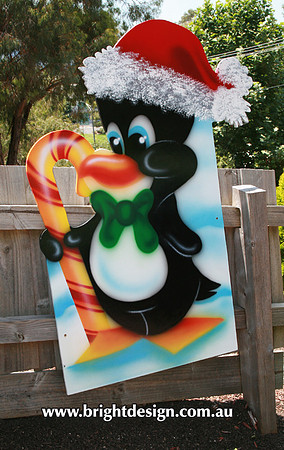 5-A-07 Christmas Penguin Outdoor Christmas Display Custom Airbrushing by Bright Design Studio (2)